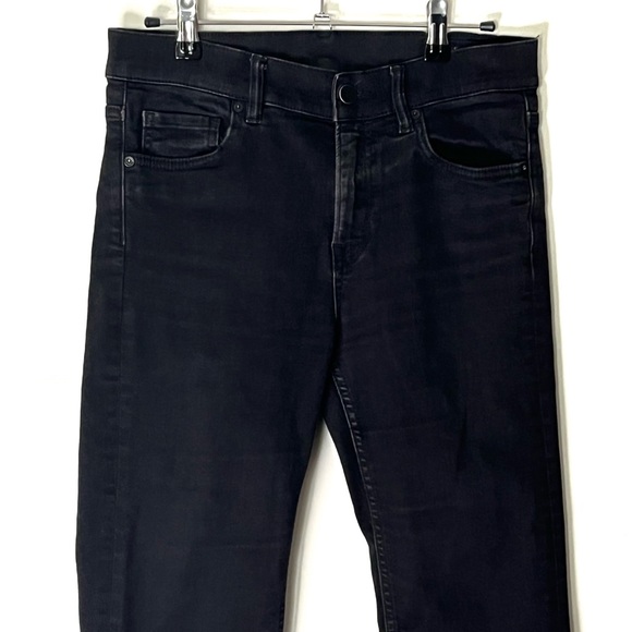 All Saints Heidi Cropped Flare Jeans Black Raw Hem Women’s Size 29 - Picture 3 of 12